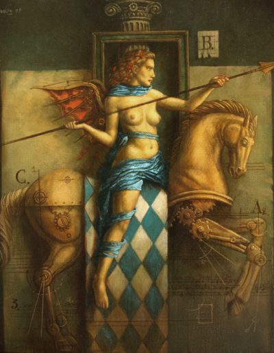 Jake Baddeley - Dressage - oil on canvas - 51 x 57 cm - SOLD
