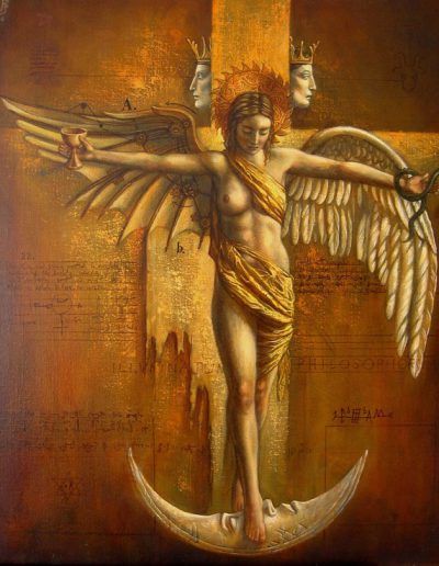 Jake Baddeley - Illuminatum Philosophorum - oil on canvas - 90 x 70 cm - SOLD