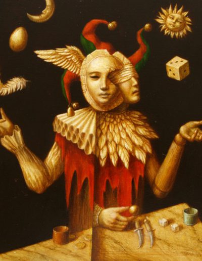 Jake Baddeley - Le Battaleur - oil on wood - 35 x 35 cm - 2008