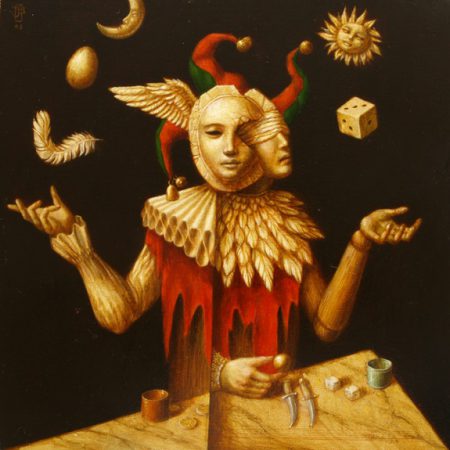 Jake Baddeley - Le Battaleur - oil on wood - 35 x 35 cm - 2008