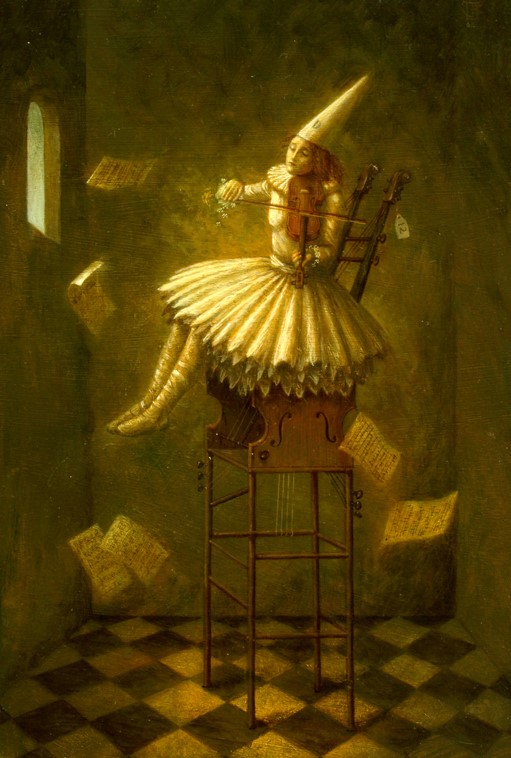 Musical Chairs - oil on wood panel - 50 x 30 cm - 2009 - SOLD