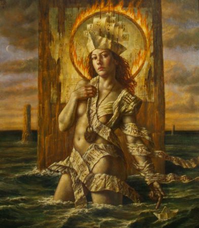 Jake Baddeley - Fire and Water - oil on canvas - 90 x 70 cm - 2011 - SOLD