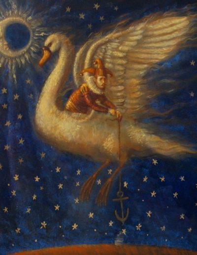 Jake Baddeley - Night Fishing- oil on panel - 40 x 40 cm - 2011 - SOLD