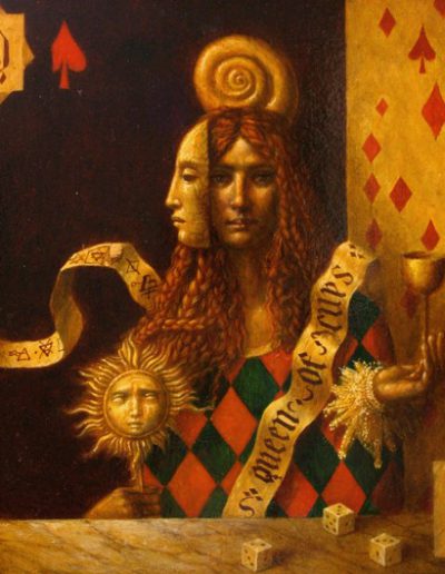 Jake Baddeley - Queen of Cups - oil on panel - 40 x 40 cm - 2011 - SOLD