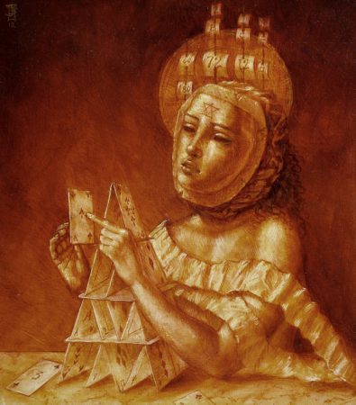 Jake Baddeley - A Steady Hand - oil on panel - 33 x 29 cm - 2012 - SOLD