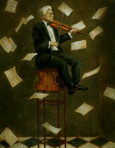 Jake Baddeley - Musical Chairs II - oil on panel - 2012 - SOLD