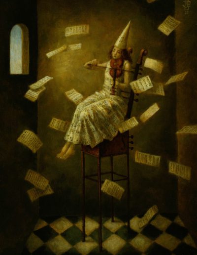 Jake Baddeley - Musical Chairs III - oil on panel - 2012 - SOLD