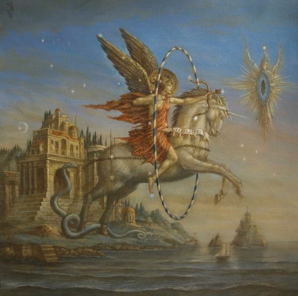Jake Baddeley - Sagittarius - oil on canvas - 90 x 90 cm - 2014 - SOLD