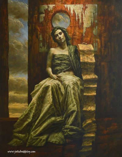 Jake Baddeley - She Hides Behind the Silence - oil on canvas - 100 x 70 cm - 2015