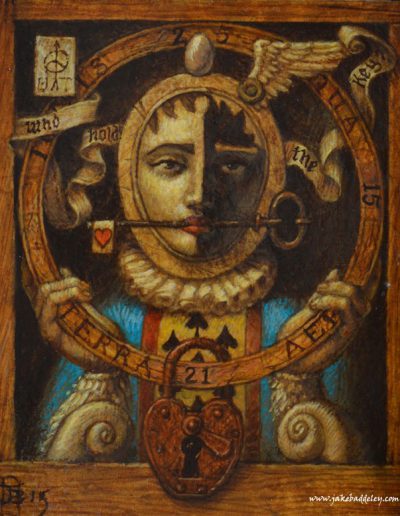 Jake Baddeley - Who Holds the Key - oil on panel - 18 x 12 cm - 2015 - SOLD