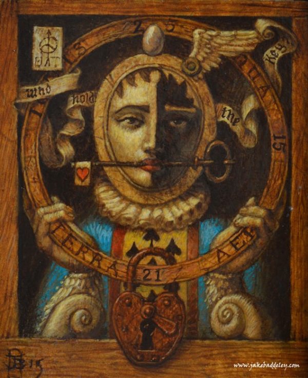 Jake Baddeley - Who Holds the Key - oil on panel - 18 x 12 cm - 2015 - SOLD