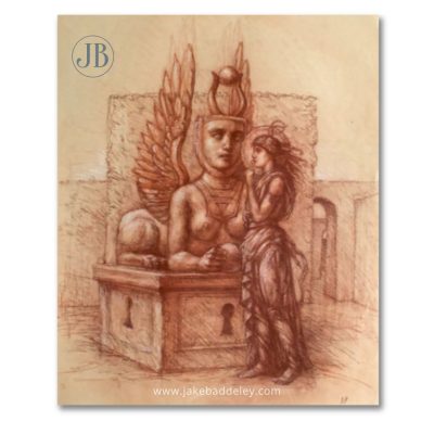 Jake Baddeley - Bewitching the Sphinx - chalk on paper - 60 x 40 cm - 2018