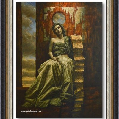Jake Baddeley - She Hides Behind the Silence - 100 x 70 cm - oil on canvas - 2015