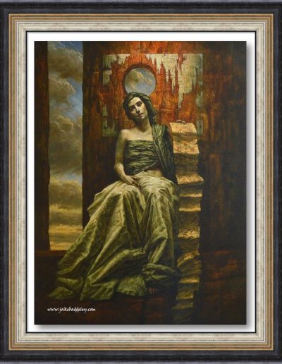 Jake Baddeley - She Hides Behind the Silence - 100 x 70 cm - oil on canvas - 2015