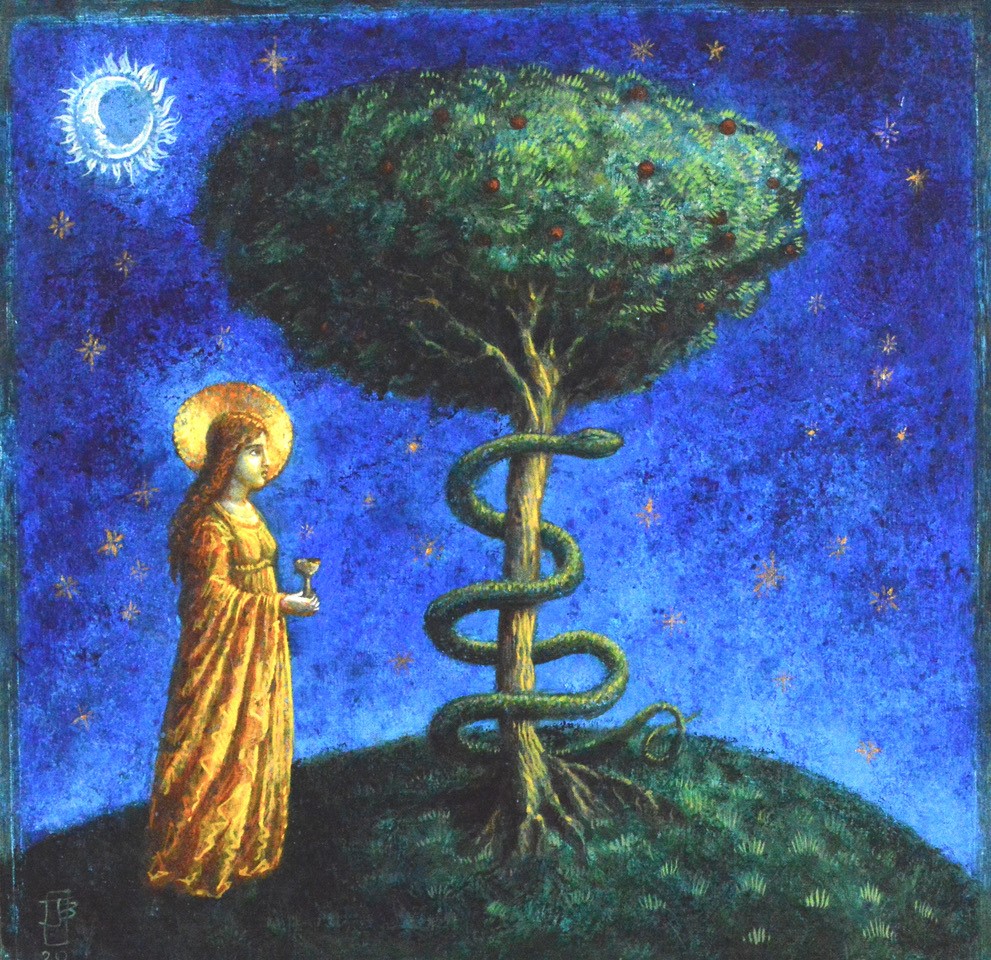 Jake Baddeley - Secret Garden 2 - oil on wood - 40 x 40 cm - 2020 - commission