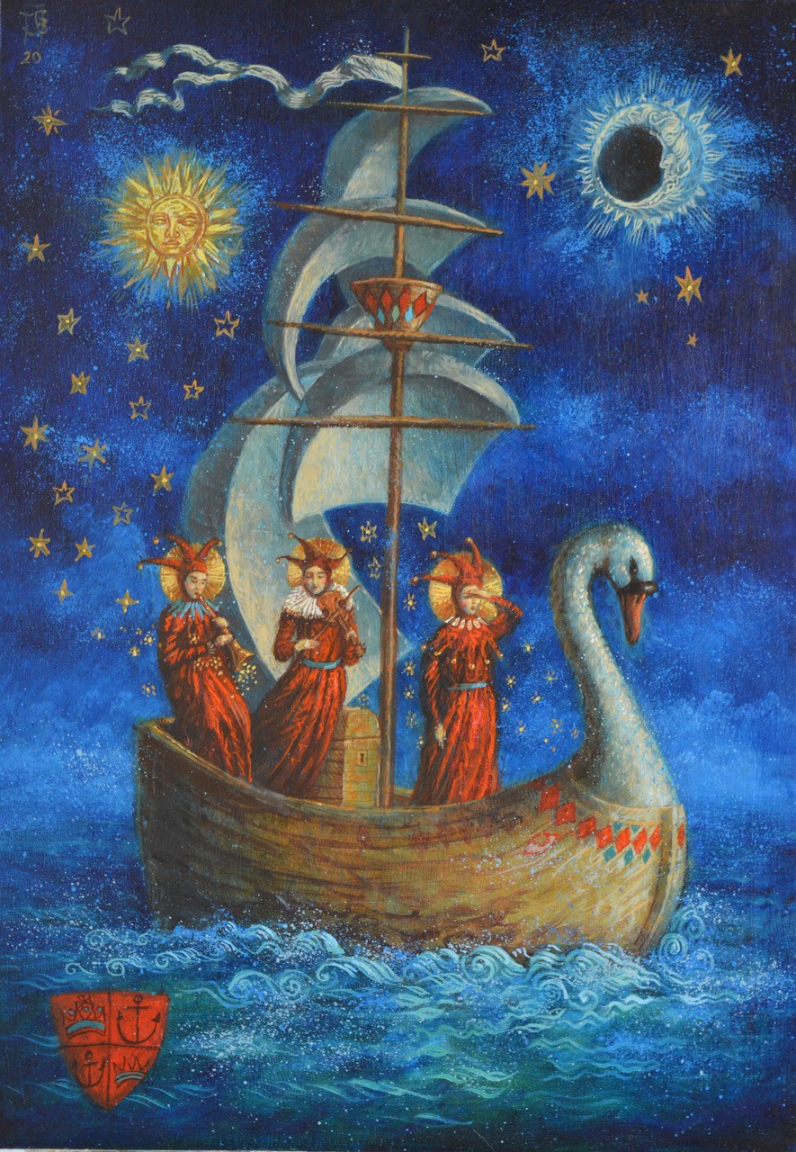 Jake Baddeley - The Farthest Shore - oil on wood - 30 x 50 cm - 2020 - SOLD