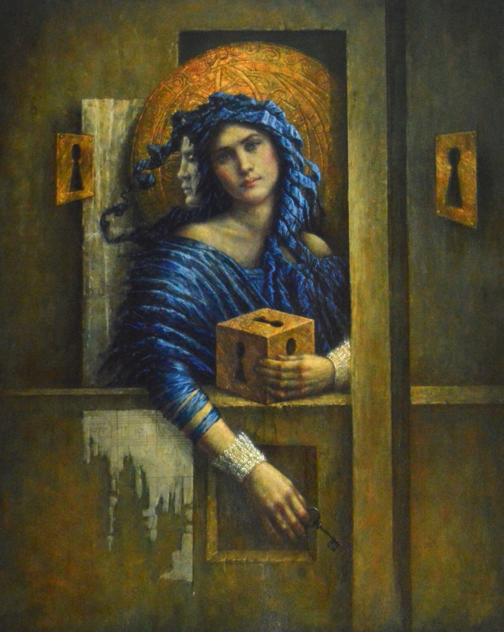 Jake Baddeley - Out of the Box - oil on wood panel - 80 x 60 cm - 2020