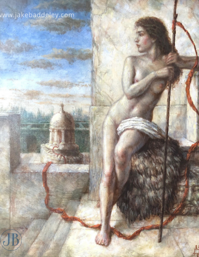 Jake Baddeley - Lifeline - oil on wood panel - 32 x 27,5 cm - 2021 - SOLD