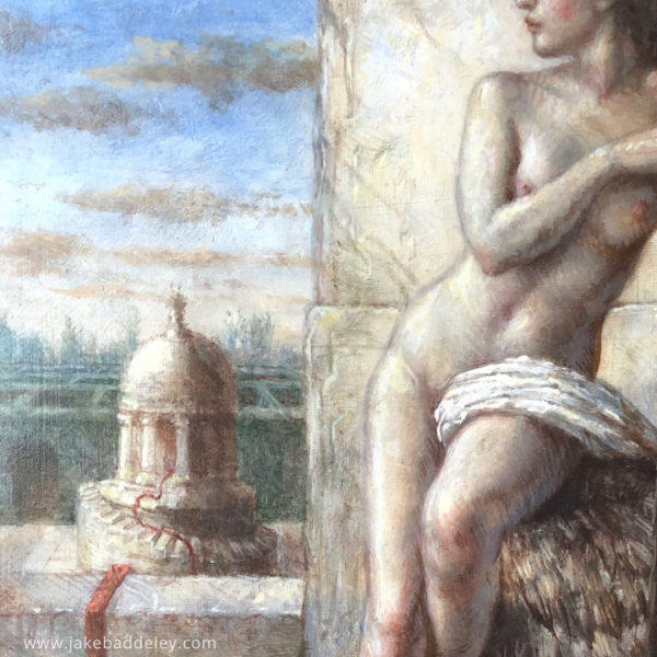 Jake Baddeley - Lifeline - oil on wood panel - 32 x 27,5 cm - 2021 - detail 2