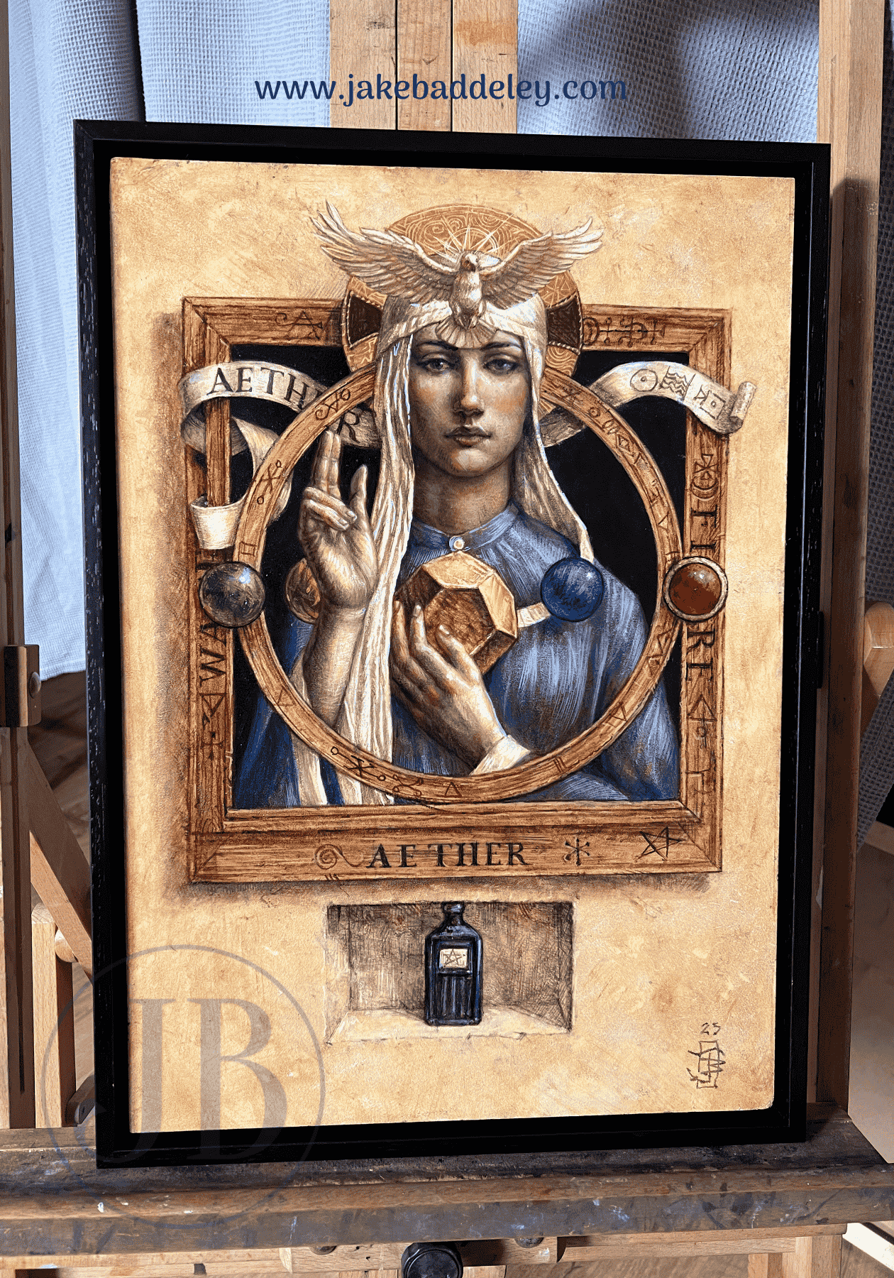 Jake Baddeley - The Elements - Aether - oil on panel - 50 x 35 cm - 2025 - on easel