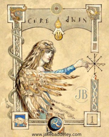 Jake Baddeley - Ceredwen 1- ink on water colour paper - A3 size