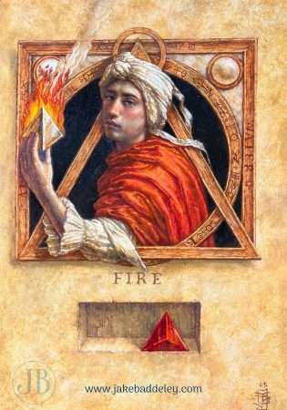 Jake Baddeley - The Elements - Fire - oil on panel - 50 x 35 cm - 2025