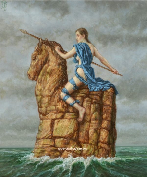 Jake Baddeley - The Guardian - oil paint on wood - 30 x 25 cm - 2016 - SOLD