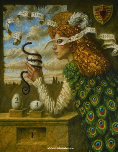The Serpents Egg - oil paint on wood - 30 x 25 cm - 2016 - SOLD