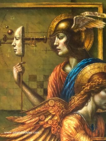 Jake Baddeley - Astronomy for Angels - oil on canvas - 80 x 60 cm - 2024 - detail 1