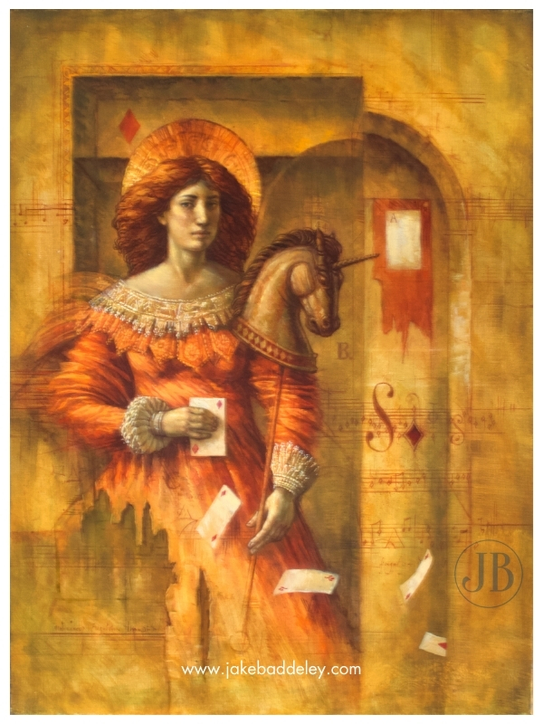 Jake Baddeley - Queen of Diamonds - oil on canvas - 80 x 60 cm - 2024