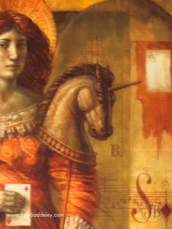 Jake Baddeley - Queen of Diamonds - oil on canvas - 80 x 60 cm - 2024 - detail 1