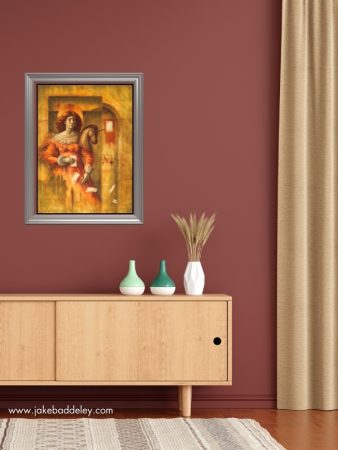 Jake Baddeley - Queen of Diamonds - oil on canvas - 80 x 60 cm - 2024 - framed in room 1