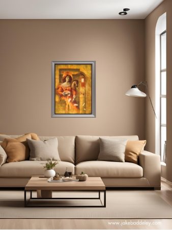 Jake Baddeley - Queen of Diamonds - oil on canvas - 80 x 60 cm - 2024 - framed in room 2