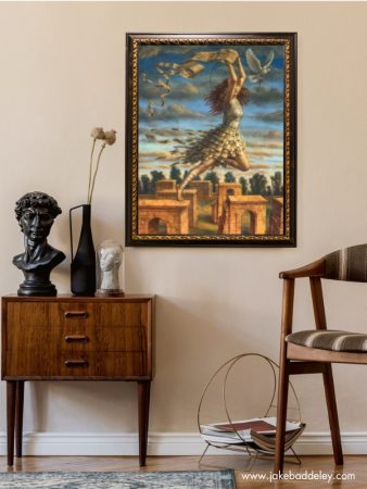 Jake Baddeley - Vertigo - oil on canvas - 80 x 60 cm - 2024 - framed in room 1