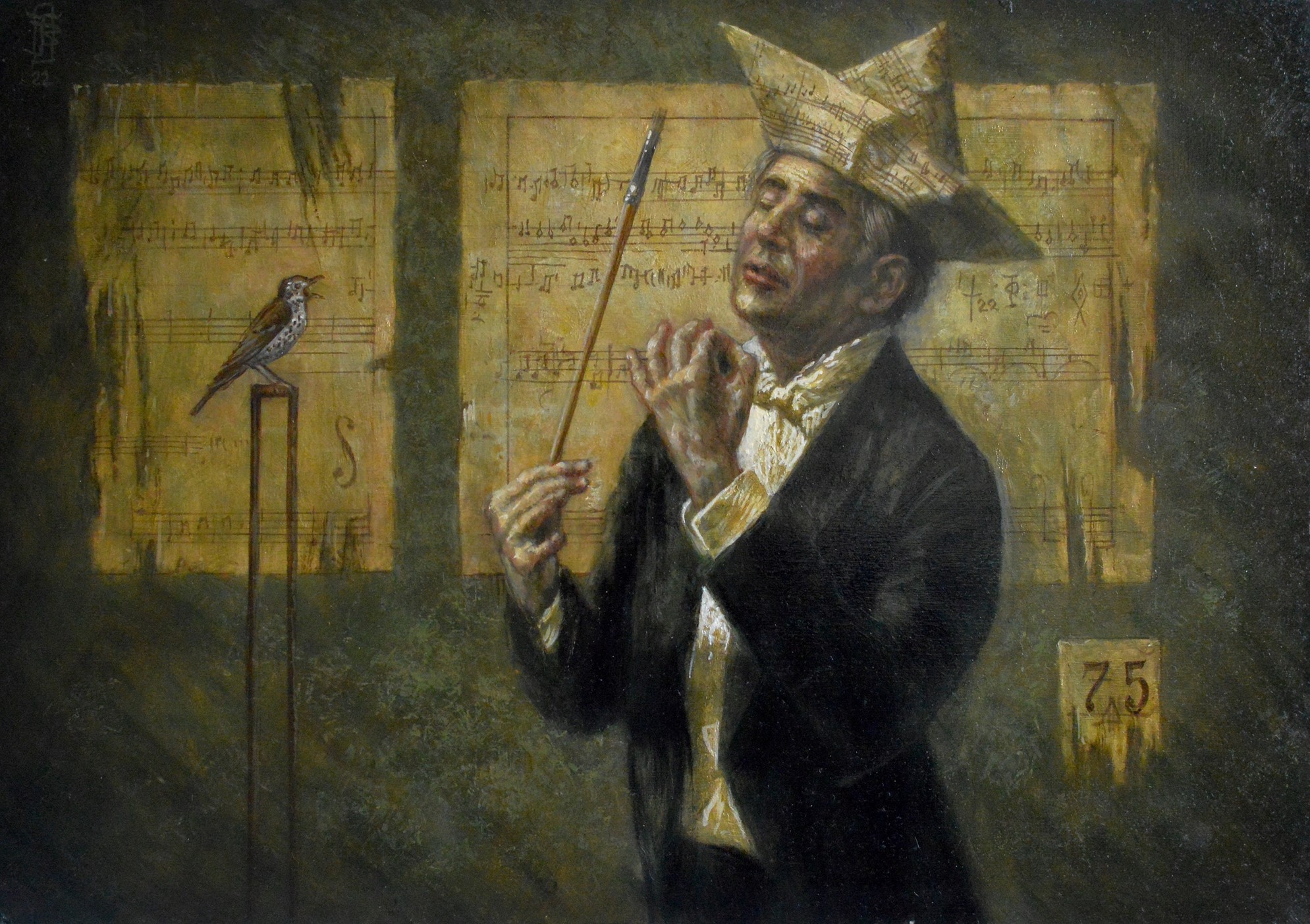 Jake Baddeley - Maestro III oil on panel - 35 x 50 cm - 2022