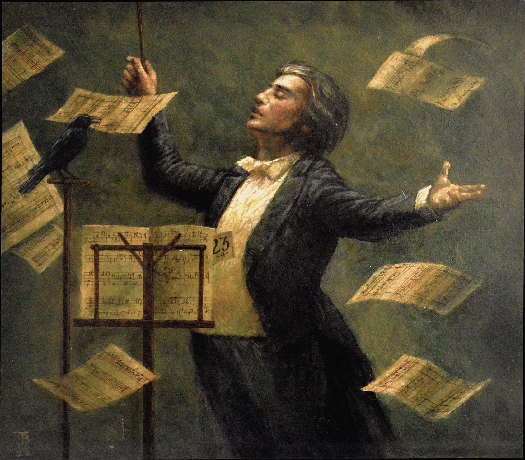 Jake Baddeley - Maestro II - oil on panel - 35 x 25 cm - 2022