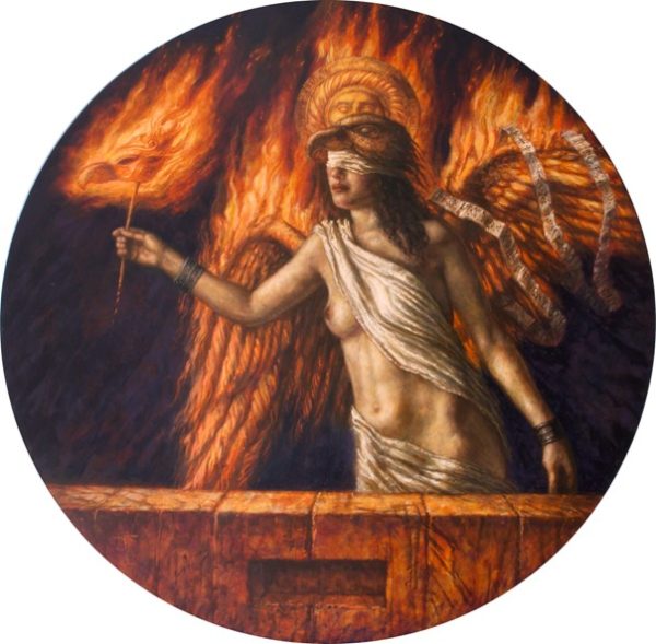 Jake Baddeley - Phoenix II - oil on panel - 90 cm - 2022 - SOLD