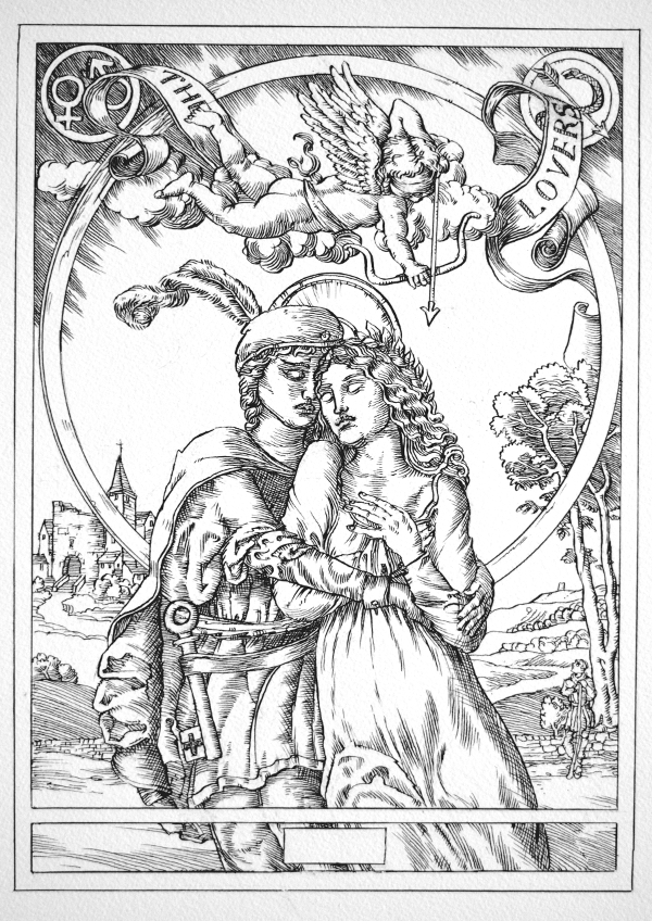 Jake Baddeley_Tarot_6 The Lovers - ink on paper - 2020 Jake Baddeley_Tarot_6 The Lovers - ink on paper - 2020