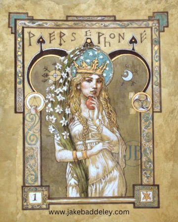 Jake Baddeley - Persephone 1- ink on water colour paper - A3 size