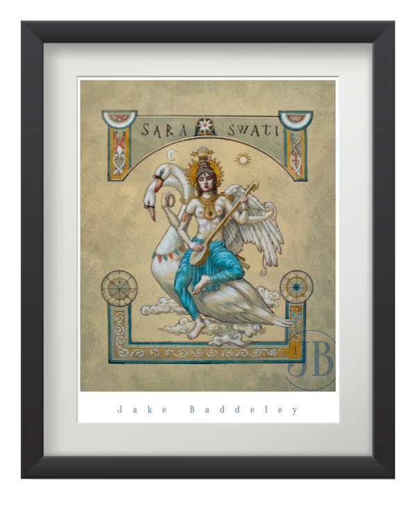 Jake Baddeley - Saraswati I - ink on paper -30 x 25 cm