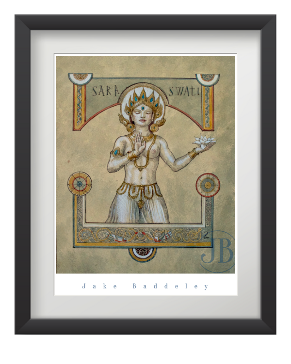 Jake Baddeley - Saraswati II - ink on paper -30 x 25 cm
