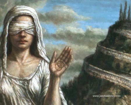 ake Baddeley - The Guardian - oil on panel - 40 x 50 cm - 2026 - detail 1