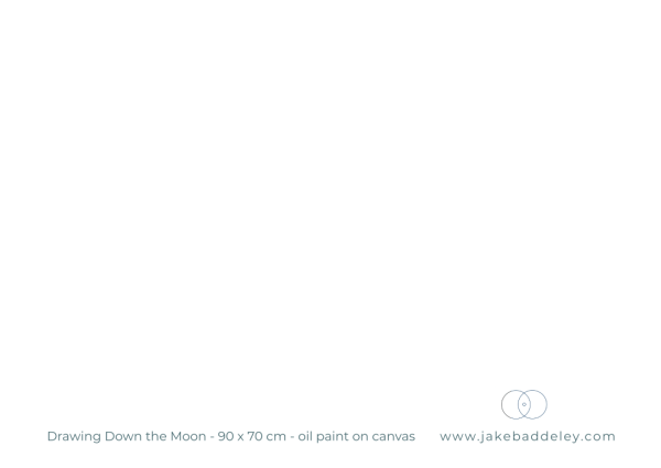 A6 Postcard Drawing Down the Moon - back