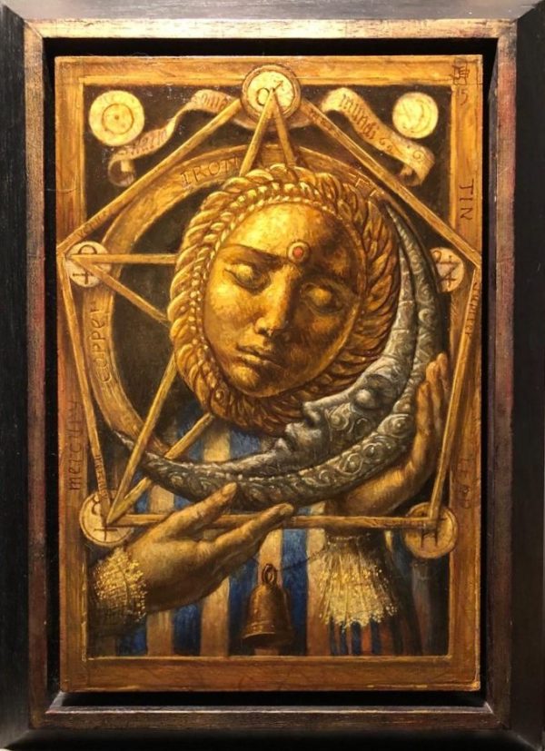Jake Baddeley - Harmonia Mundi - 20 x 30 cm - oil on panel - with frame