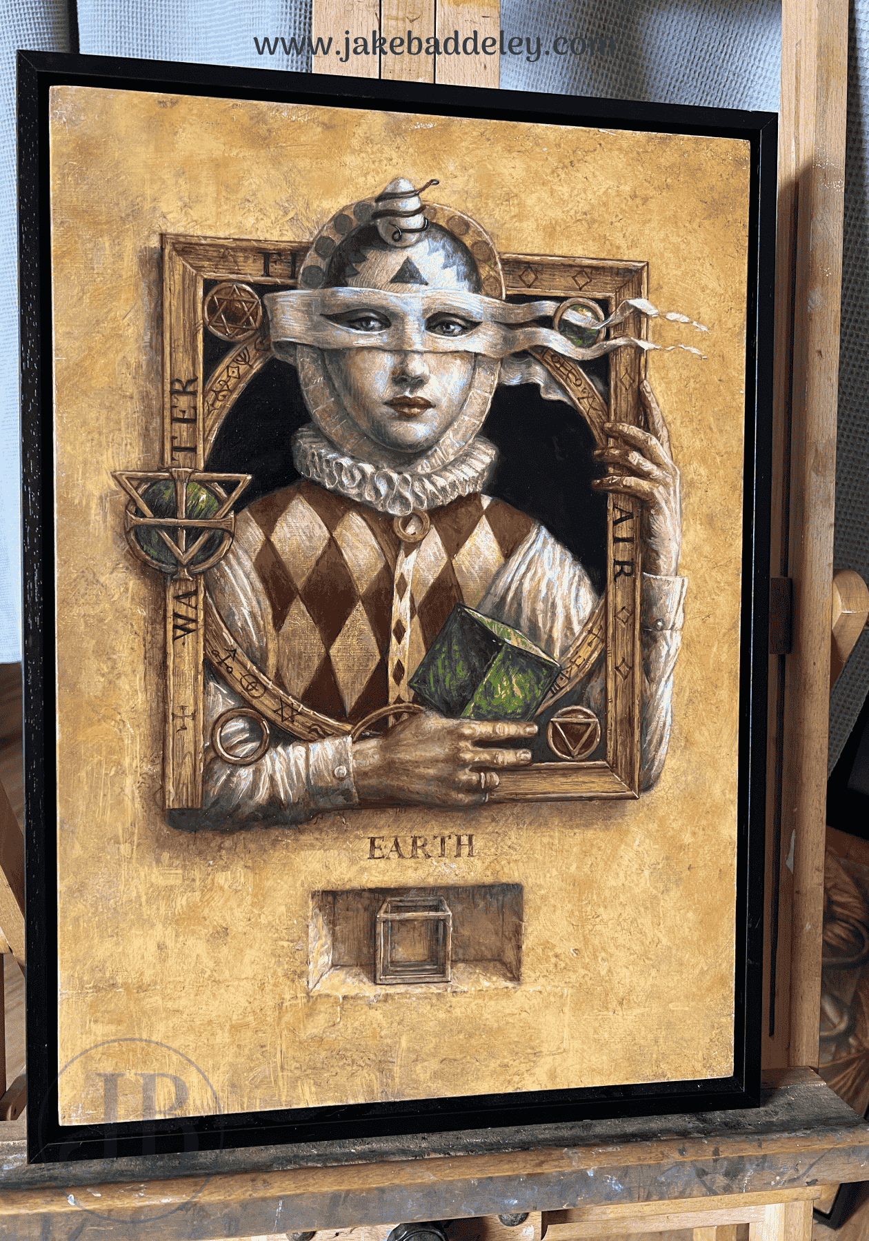 Jake Baddeley - The Elements - Earth - oil on panel - 50 x 35 cm - 2025 - on easel