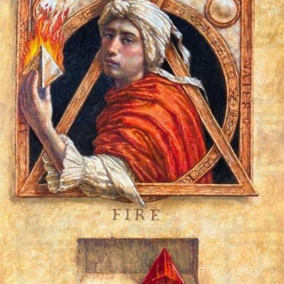 Jake Baddeley - The Elements - Fire - oil on panel - 50 x 35 cm - 2025