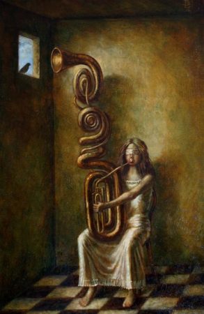 Jake Baddeley - Duet - oil on panel - 2012 - SOLD