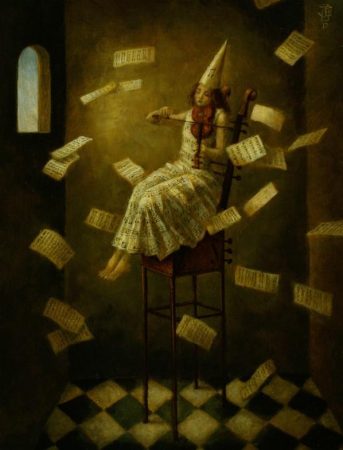 Jake Baddeley - Musical Chairs III - oil on panel - 2012 - SOLD